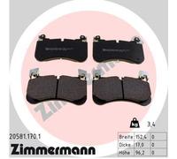 ZIMMERMANN 20581.170.1 Kit pastiglie freno, Freno a disco per LAND ROVER