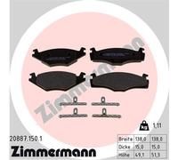 ZIMMERMANN 20887.150.1 Kit pastiglie freno, Freno a disco per SEAT,VW