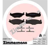 ZIMMERMANN 20887.170.1 Kit pastiglie freno, Freno a disco per SEAT,VW
