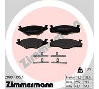 ZIMMERMANN 20887.195.1 Kit pastiglie freno, Freno a disco per SEAT,VW,VW (SVW)