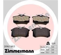 ZIMMERMANN 20961.160.1 Kit pastiglie freno, Freno a disco per AUDI,CITROËN,CITRO