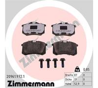 ZIMMERMANN 20961.972.1 Kit pastiglie freno, Freno a disco per AUDI,CHERY,CITROËN