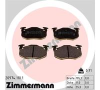 ZIMMERMANN 20974.110.1 Kit pastiglie freno, Freno a disco per RENAULT