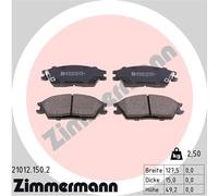 ZIMMERMANN 21012.150.2 Kit pastiglie freno, Freno a disco per HYUNDAI