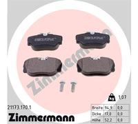 ZIMMERMANN 21173.170.1 Kit pastiglie freno, Freno a disco per BMW