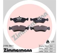 ZIMMERMANN 21190.180.1 Kit pastiglie freno, Freno a disco per DAEWOO,OPEL,VAUXHA