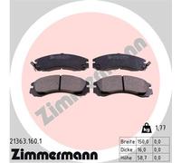 ZIMMERMANN 21363.160.1 Kit pastiglie freno, Freno a disco per CITROËN,MITSUBISHI