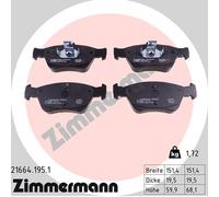 ZIMMERMANN 21664.195.1 Kit pastiglie freno, Freno a disco per MERCEDES-BENZ