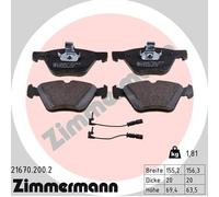 ZIMMERMANN 21670.200.2 Kit pastiglie freno, Freno a disco per CHRYSLER,MERCEDES-