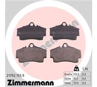 ZIMMERMANN 21792.155.9 Kit pastiglie freno, Freno a disco per PORSCHE