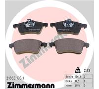 ZIMMERMANN 21883.195.1 Kit pastiglie freno, Freno a disco per VW