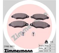ZIMMERMANN 21980.180.1 Kit pastiglie freno, Freno a disco per CITROËN,NISSAN,REN