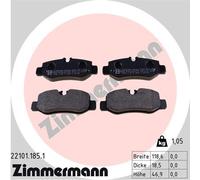 ZIMMERMANN 22101.185.1 Kit pastiglie freno, Freno a disco per MERCEDES-BENZ,MERC