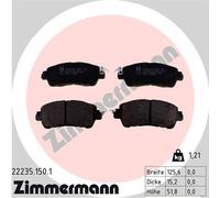 ZIMMERMANN 22235.150.1 Kit pastiglie freno, Freno a disco per MAZDA,SCION,TOYOTA