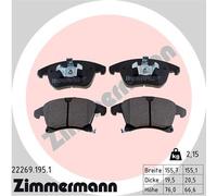 ZIMMERMANN 22269.195.1 Kit pastiglie freno, Freno a disco per FORD