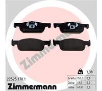 ZIMMERMANN 22525.170.1 Kit pastiglie freno, Freno a disco per DACIA,RENAULT