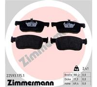 ZIMMERMANN 22593.175.1 Kit pastiglie freno, Freno a disco per CITROËN,FIAT,OPEL,
