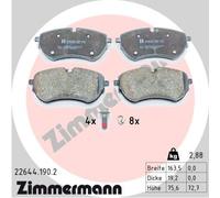 ZIMMERMANN 22644.190.2 Kit pastiglie freno, Freno a disco per VW