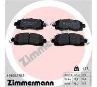 ZIMMERMANN 22800.170.1 Kit pastiglie freno, Freno a disco per SUBARU