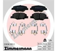 ZIMMERMANN 22838.195.2 Kit pastiglie freno, Freno a disco per BUICK (SGM),OPEL,V