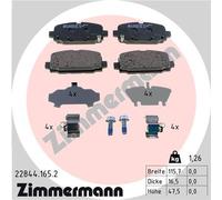 ZIMMERMANN 22844.165.2 Kit pastiglie freno, Freno a disco per JEEP