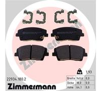 ZIMMERMANN 22934.180.2 Kit pastiglie freno, Freno a disco per KIA