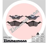 ZIMMERMANN 23154.190.1 Kit pastiglie freno, Freno a disco per FORD