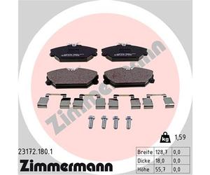 ZIMMERMANN 23172.180.1 Kit pastiglie freno, Freno a disco per RENAULT