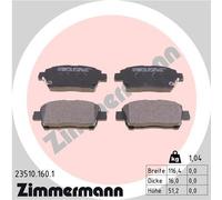 ZIMMERMANN 23510.160.1 Kit pastiglie freno, Freno a disco per TOYOTA,TOYOTA (FAW