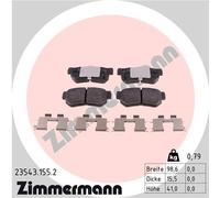 ZIMMERMANN 23543.155.2 Kit pastiglie freno, Freno a disco per HYUNDAI,HYUNDAI (B