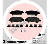 ZIMMERMANN 23599.190.2 Kit pastiglie freno, Freno a disco per CITROËN,CITROËN (D