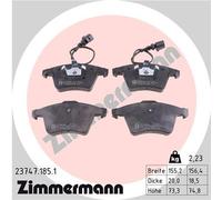 ZIMMERMANN 23747.185.1 Kit pastiglie freno, Freno a disco per VW