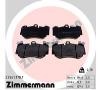 ZIMMERMANN 23961.170.1 Kit pastiglie freno, Freno a disco per PORSCHE