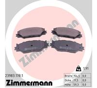 ZIMMERMANN 23983.178.1 Kit pastiglie freno, Freno a disco per LEXUS