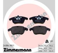 ZIMMERMANN 24084.190.1 Kit pastiglie freno, Freno a disco per JAGUAR,MG
