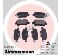 ZIMMERMANN 24086.155.1 Kit pastiglie freno, Freno a disco per HONDA