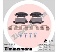 ZIMMERMANN 24086.155.2 Kit pastiglie freno, Freno a disco per HONDA