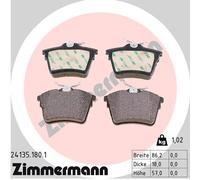 ZIMMERMANN 24135.180.1 Kit pastiglie freno, Freno a disco per CITROËN,PEUGEOT