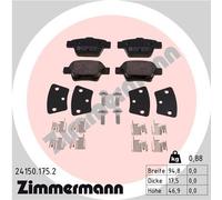 ZIMMERMANN 24150.175.2 Kit pastiglie freno, Freno a disco per CITROËN,PEUGEOT