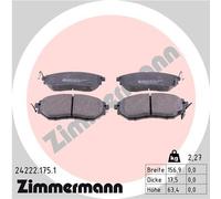 ZIMMERMANN 24222.175.1 Kit pastiglie freno, Freno a disco per SUBARU