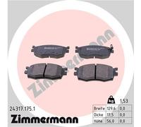 ZIMMERMANN 24317.175.1 Kit pastiglie freno, Freno a disco per HYUNDAI,HYUNDAI (B