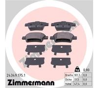 ZIMMERMANN 24349.175.1 Kit pastiglie freno, Freno a disco per ABARTH,FIAT,OPEL,V