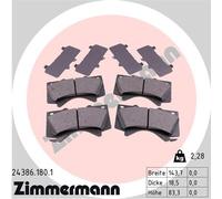 ZIMMERMANN 24386.180.1 Kit pastiglie freno, Freno a disco per LEXUS,TOYOTA,TOYOT