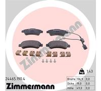 ZIMMERMANN 24465.190.4 Kit pastiglie freno, Freno a disco per CITROËN,FIAT,PEUGE