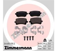 ZIMMERMANN 24483.170.2 Kit pastiglie freno, Freno a disco per AUDI,SEAT,VW