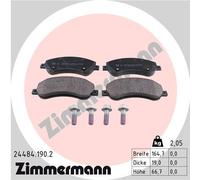 ZIMMERMANN 24484.190.2 Kit pastiglie freno, Freno a disco per VW