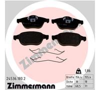 ZIMMERMANN 24536.180.2 Kit pastiglie freno, Freno a disco per RENAULT