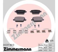 ZIMMERMANN 24537.160.3 Kit pastiglie freni