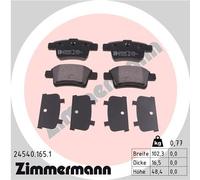 ZIMMERMANN 24540.165.1 Kit pastiglie freno, Freno a disco per CITROËN