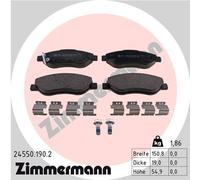 ZIMMERMANN 24550.190.2 Kit pastiglie freno, Freno a disco per OPEL
